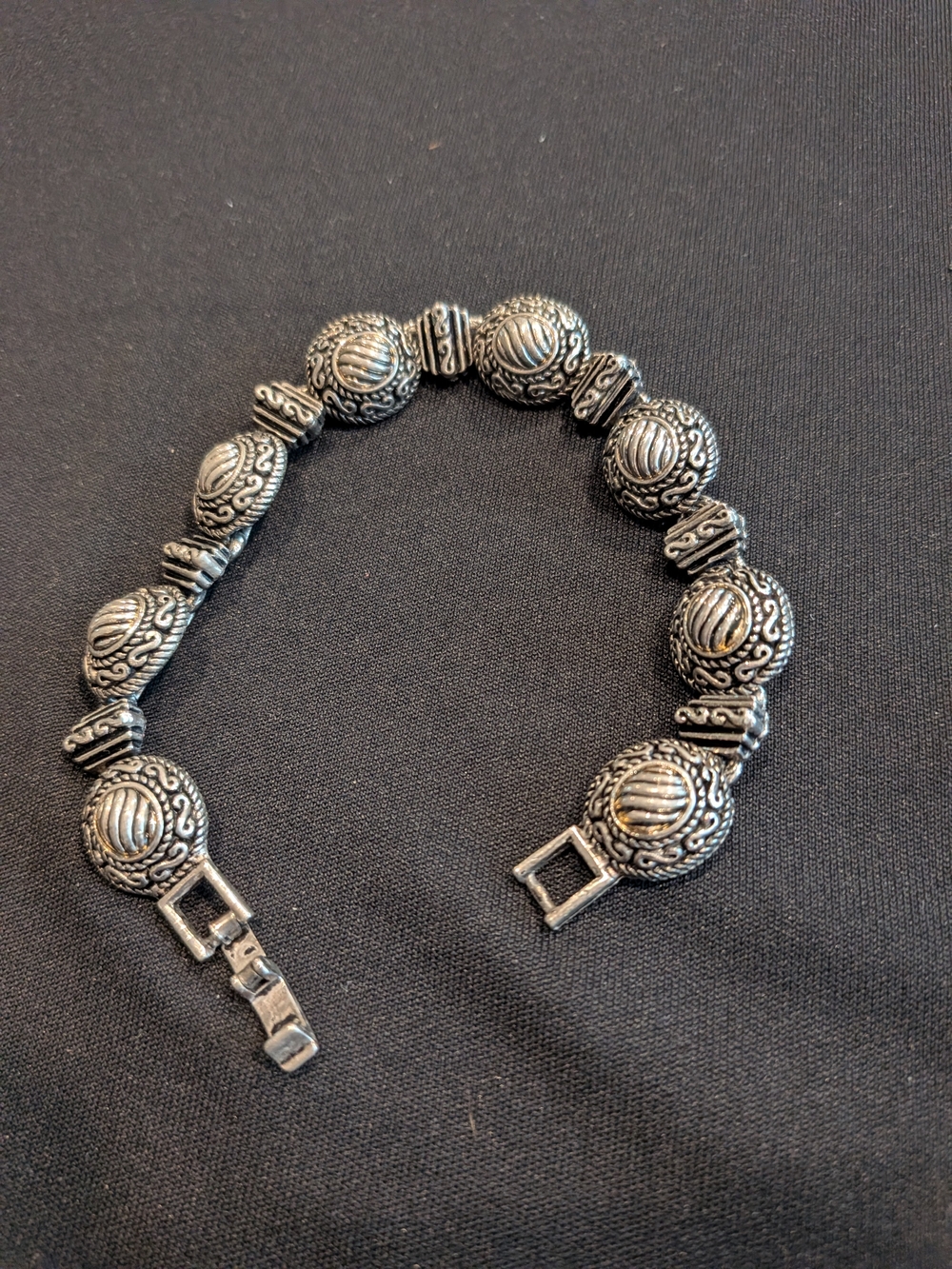 Intricate Silver-Tone Beaded Bracelet Avon Vintage 2007